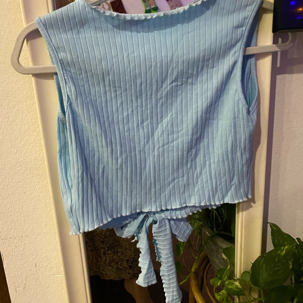 Baby blue crop top